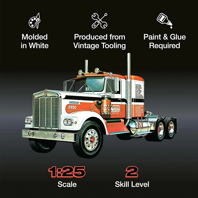Kenworth W925 Conventional 1:25 Scale Model Kit