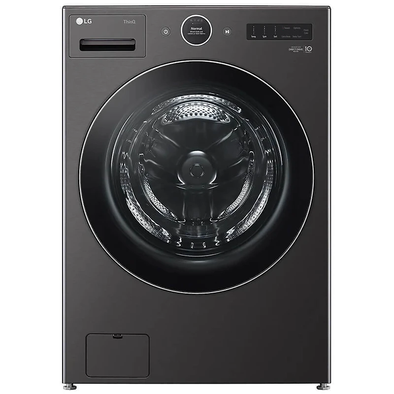 Black Steel Front Load Washer/Dryer Pair with SideKick