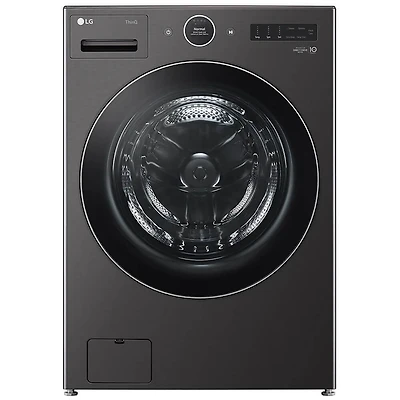 Black Steel Front Load Washer/Dryer Pair with SideKick