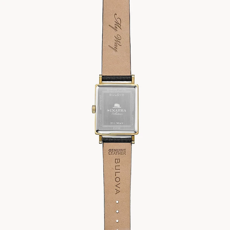 Frank Sinatra My Way Mens Quartz Watch - Black/Gold-Tone