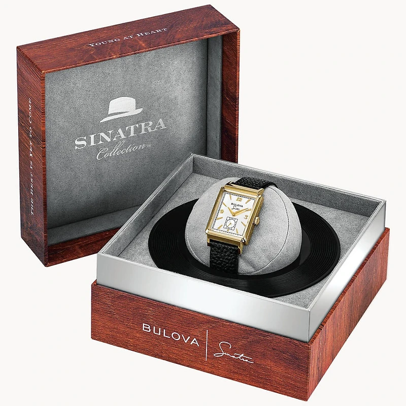 Frank Sinatra My Way Mens Quartz Watch - Black/Gold-Tone