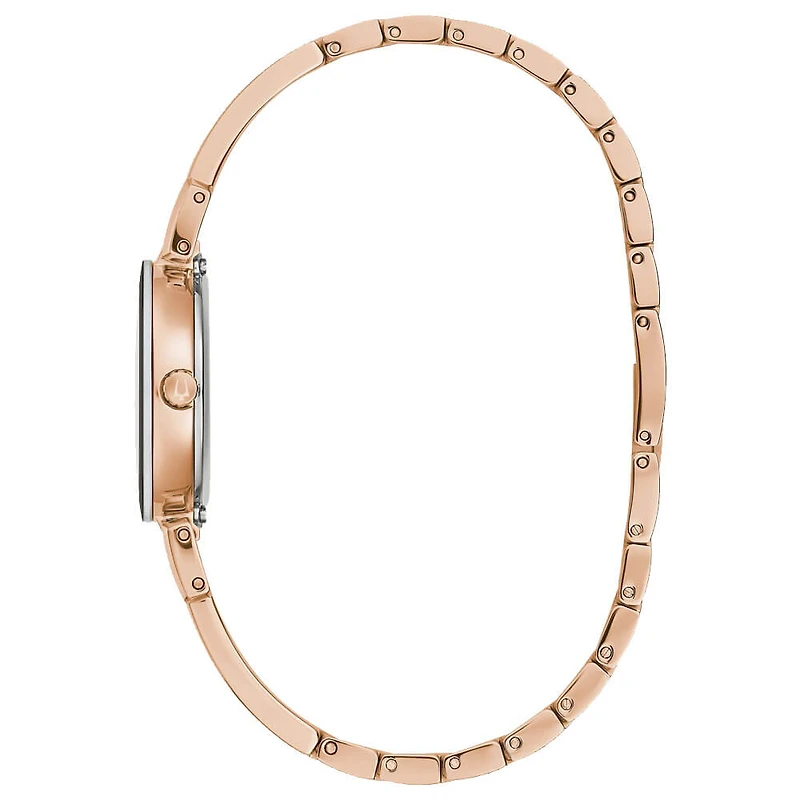 Womens Modern Marc Anthony Quartz Watch - Rose Gold Tone/Black Mother of Pearl - OPEN BOX