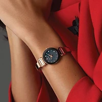 Womens Modern Marc Anthony Quartz Watch - Rose Gold Tone/Black Mother of Pearl - OPEN BOX