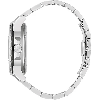 Marc Anthony Marine Star Automatic Silver-Tone with Blue Sunray Dial and Diamond Accent Watch - OPEN BOX