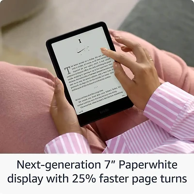 7 inch Kindle Paperwhite with Glare-Free Display - 16GB - Black