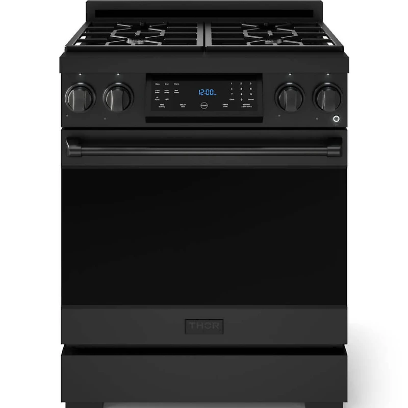 Cu. Ft. Matte Black Gordon Ramsay Collection Freestanding Gas Range