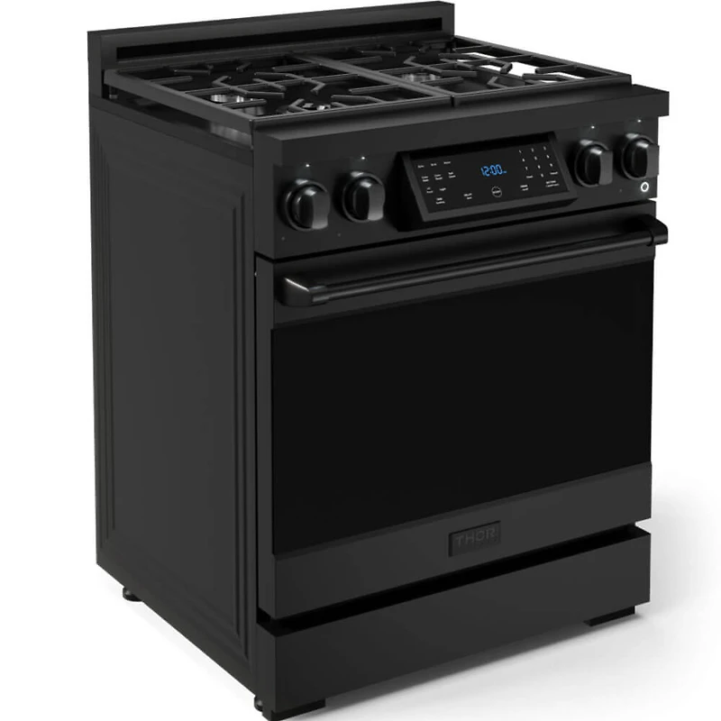4.55 Cu. Ft. Matte Black Gordon Ramsay Collection Slide-In Convection Gas Range