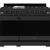 6.8 Cu. Ft. Matte Black Gordon Ramsay Collection Freestanding Double Oven Gas Range