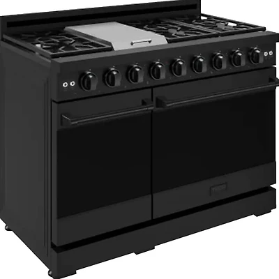 6.8 Cu. Ft. Matte Black Gordon Ramsay Collection Freestanding Gas Range