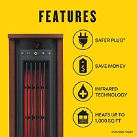 Oscillating Electric Tower Heater - Cherry - OPEN BOX