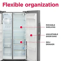 26 Cu. Ft. Stainless 2-Door Side-by-Side Refrigerator w/Internal Ice and Water