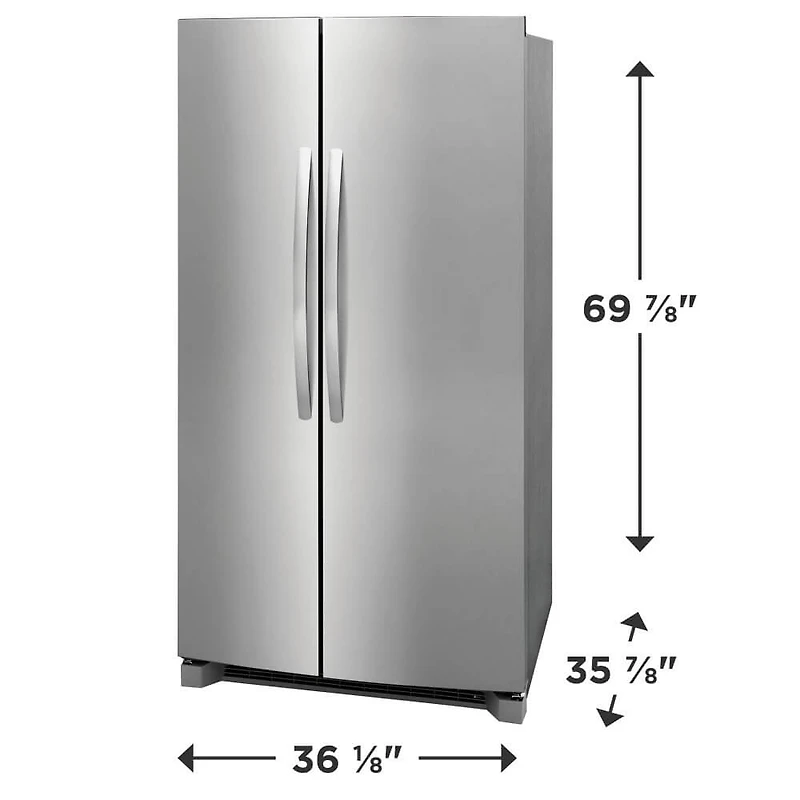 26 Cu. Ft. Stainless 2-Door Side-by-Side Refrigerator w/Internal Ice and Water