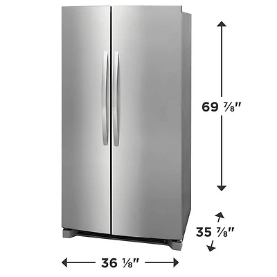 26 Cu. Ft. Stainless 2-Door Side-by-Side Refrigerator w/Internal Ice and Water