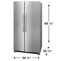 26 Cu. Ft. Stainless 2-Door Side-by-Side Refrigerator w/Internal Ice and Water