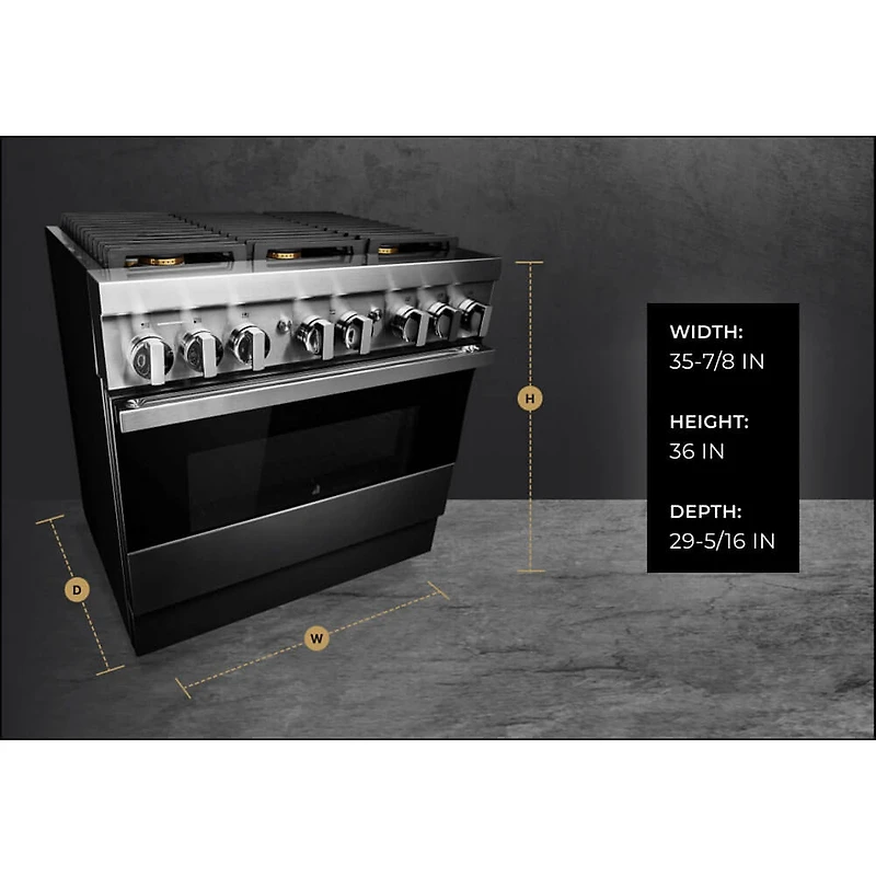 5.1 Cu. Ft. Noir Stainless Freestanding Dual-Fuel Smart Range