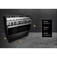 5.1 Cu. Ft. Noir Stainless Freestanding Dual-Fuel Smart Range