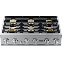 36 inch Stainless 6 Burner Smart Gas Cooktop