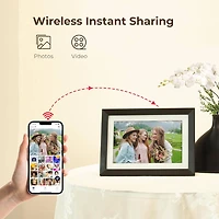 10.1 inch WiFi Picture Frame with Photo/Video Sharing - Black Woodgrain