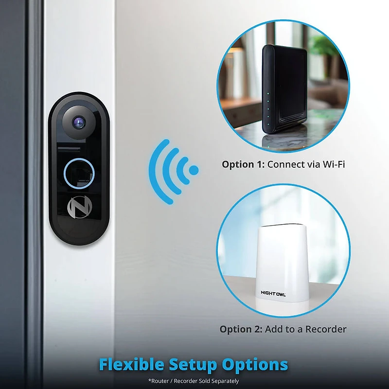 1080p Wired Video Doorbell - Black