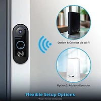 1080p Wired Video Doorbell - Black