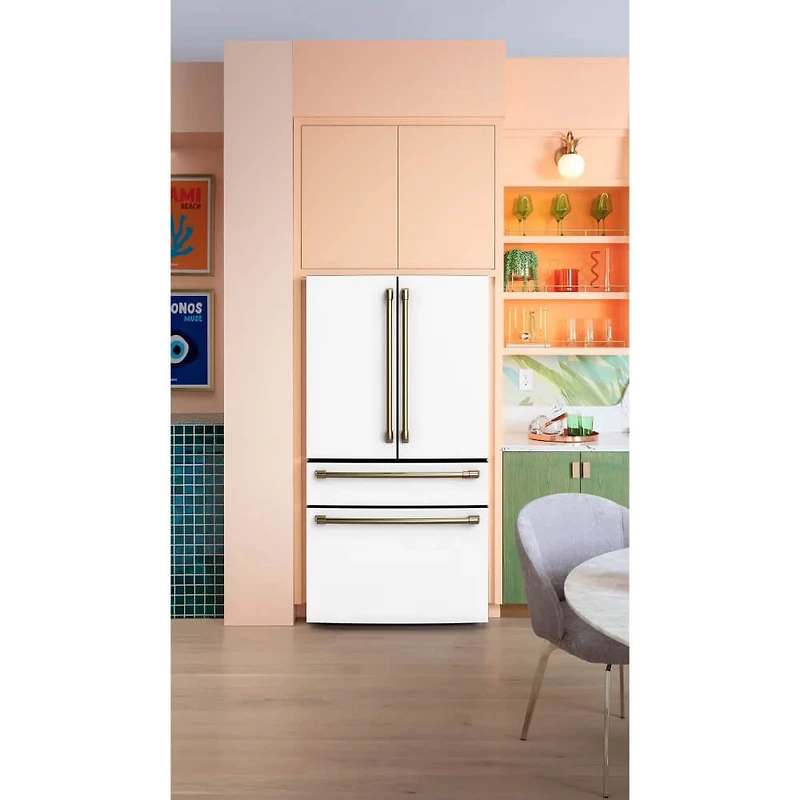 23.2 Cu. Ft. Matte White 4-Door Counter Depth French Door Refrigerator