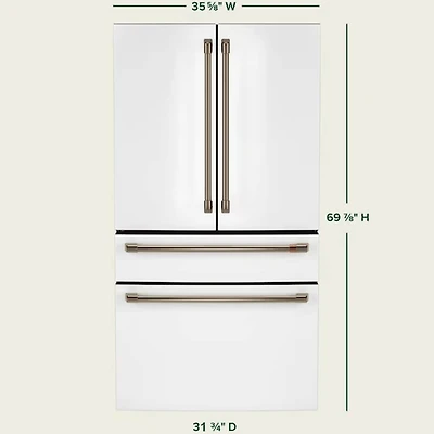 23.2 Cu. Ft. Matte White 4-Door Counter Depth French Door Refrigerator