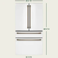 23.2 Cu. Ft. Matte White 4-Door Counter Depth French Door Refrigerator