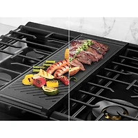 6 Cu. Ft. Bespoke White Glass Slide-In Gas Smart Range