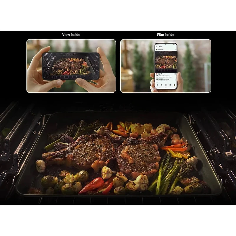 6 Cu. Ft. Bespoke White Glass Slide-In Gas Smart Range