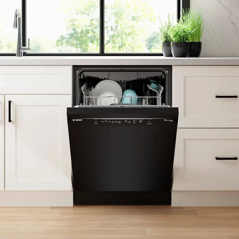 46 dBA Black Front Control Smart Dishwasher