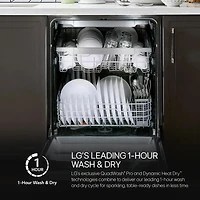 46 dBA Black Stainless Top Control Built-In Smart Dishwasher