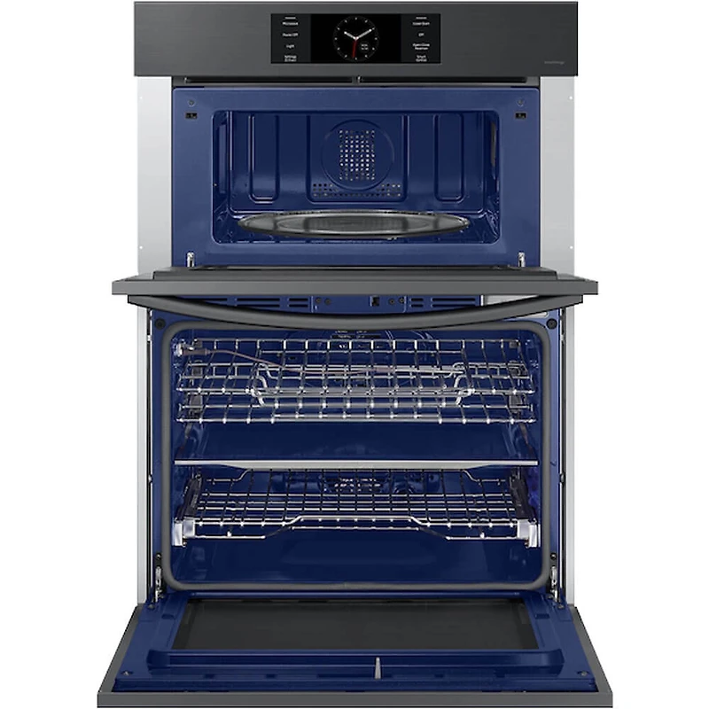 30 inch Matte Black Steel Smart Combination Microwave and Wall Oven