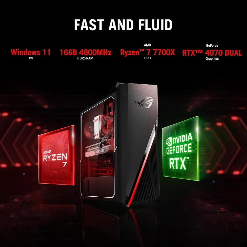 ROG Strix Gaming Desktop - Ryzen 7 7700X - NVIDIA GeForce RTX 4070 - 16GB RAM/1TB SSD - OPEN BOX