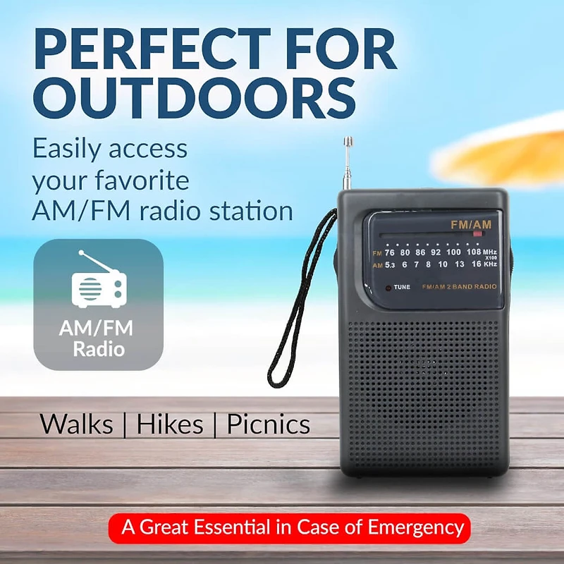 2 Band AM/FM Radio - Black