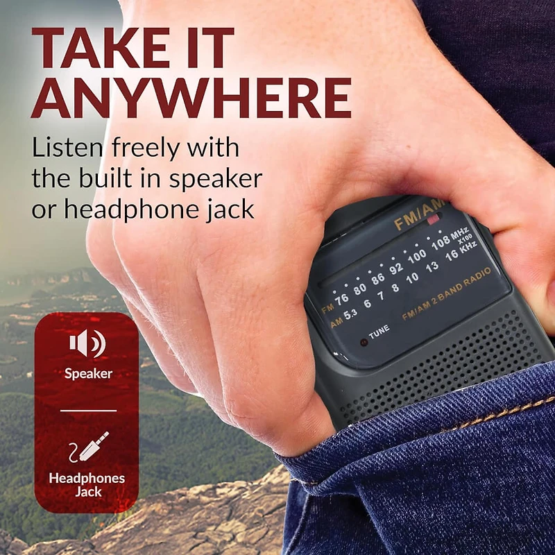 2 Band AM/FM Radio - Black