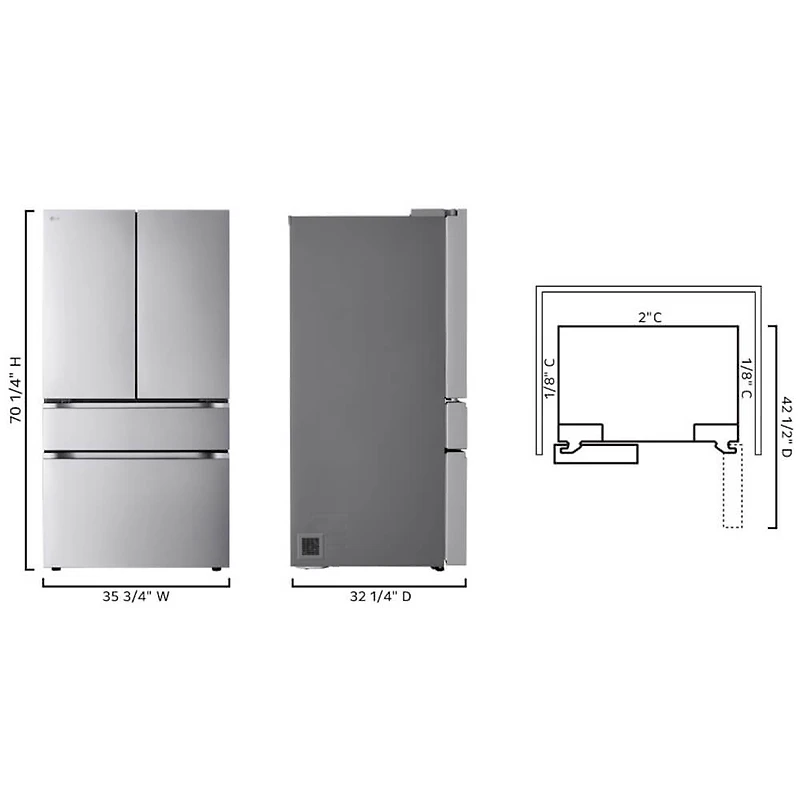 26 Cu. Ft. Stainless 4-Door French Door Refrigerator