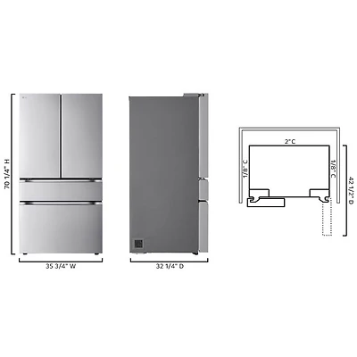 26 Cu. Ft. Stainless 4-Door French Door Refrigerator