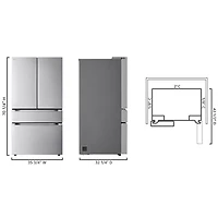 26 Cu. Ft. Stainless 4-Door French Door Refrigerator
