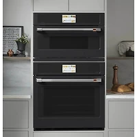 30 inch Matte Black with Brushed Stainless Handle Electric Single Smart Wall Oven