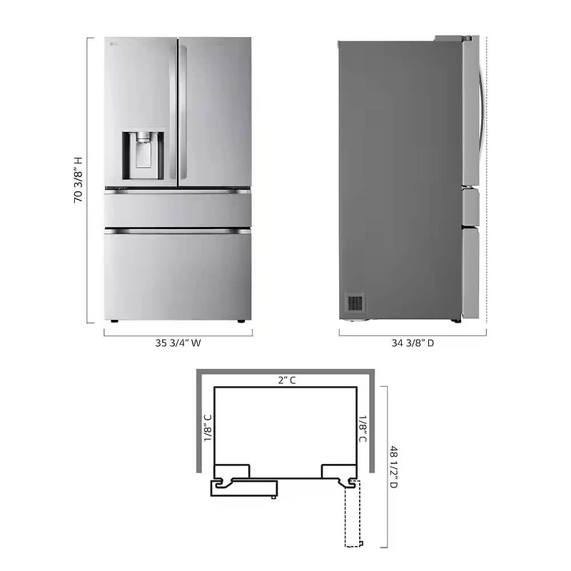 29 Cu. Ft. Stainless 4-Door French Door Smart Refrigerator