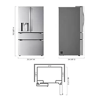 29 Cu. Ft. Stainless 4-Door French Door Smart Refrigerator