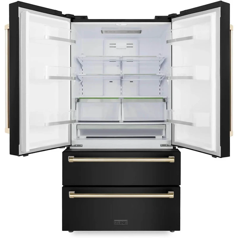 22.5 Cu. Ft. Black Stainless 4-Door French Door Counter-Depth Refrigerator