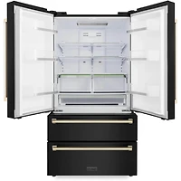 22.5 Cu. Ft. Black Stainless 4-Door French Door Counter-Depth Refrigerator