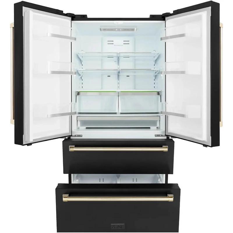 22.5 Cu. Ft. Black Stainless 4-Door French Door Counter-Depth Refrigerator