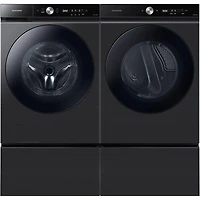 27 inch Bespoke Brushed Black Laundry Pedestal with Storage Drawer