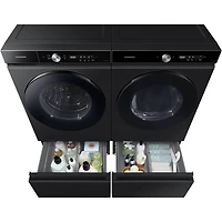 27 inch Bespoke Brushed Black Laundry Pedestal with Storage Drawer