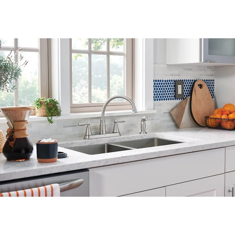 Hutchinson Two-Handle High Arc Kitchen Faucet - Spot Resist Stainless - OPEN BOX