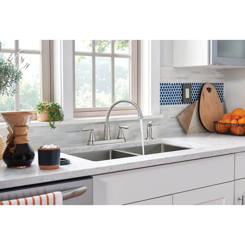 Hutchinson Two-Handle High Arc Kitchen Faucet - Spot Resist Stainless - OPEN BOX