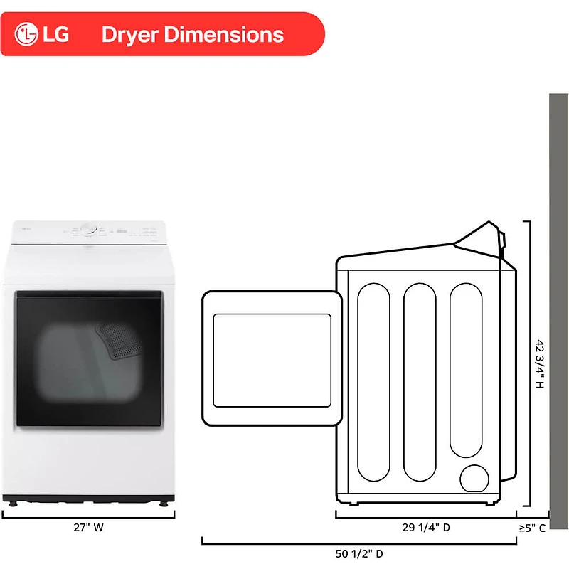 7.3 Cu. Ft. White Top Load High Efficiency Smart Electric Dryer