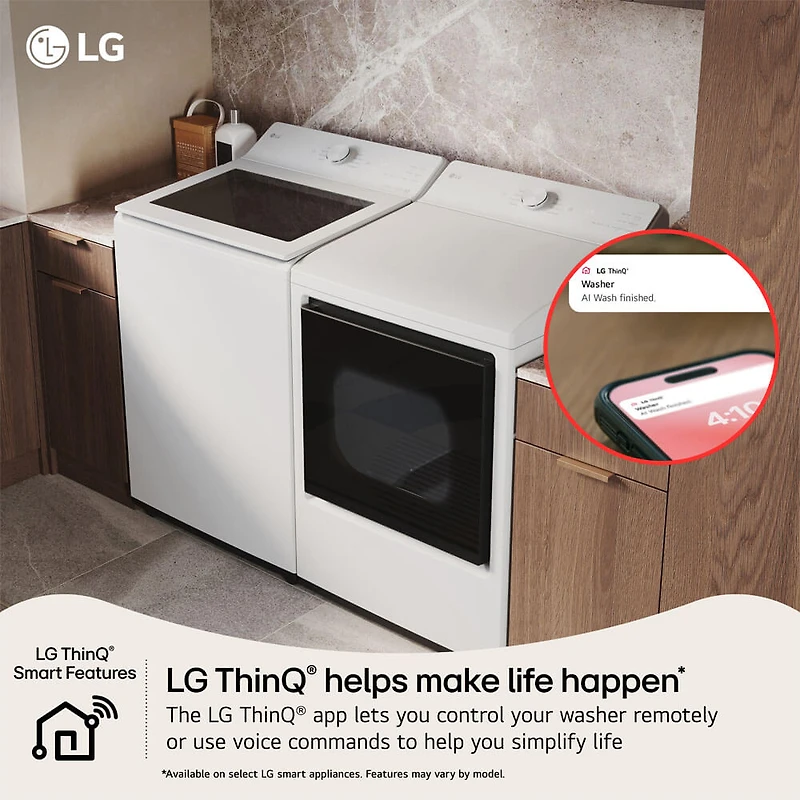 4.8 Cu. Ft. White High Efficiency Top Load Smart Washer